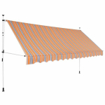 Rankiniu būdu i&scaron;traukiama markizė, 400cm, geltoni/mėlyni dryžiai, Geltona