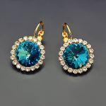 DiamondSky &bdquo;Clarice (Bermuda Blue)&ldquo; su Swarovski kristalais moteri&scaron;ki auskarai, mėlyna
