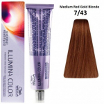 Ilgalaikiai plaukų dažai Wella Professionals Illumina Color, Nr.7/43 Medium Red Gold Blonde, 60 ml