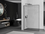 Mexen Kioto L du&scaron;o sienelė Walk-in 60 x 200 cm, juodas rėmas, matinė pilka &scaron;lifuota - 800-060-103-66-70, 60 x 200 cm