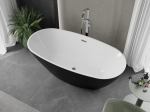 Mexen Eris laisvai pastatoma vonia 170 x 80 cm, balta/juoda, chromuota - 53441708075-01