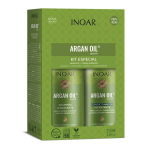 Drėkinantis plaukų priežiūros rinkinys su Argano aliejumi Inoar Argan Duo Kit: &scaron;ampūnas 250 ml + kondicionierius 250 ml