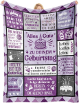 Gimtadienio pledas, mink&scaron;tas, jaukus, violetinis, 132 x 157 cm