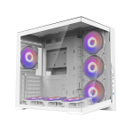 Zalman D40 WHITE, ATX Mid Tower kompiuterio korpusas, 7x120mm ARGB ventiliatoriai, 1xUSB 3.2 Type-C, 1xUSB 3.2 Type-A, 410mm GPU