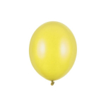 Stiprūs balionai 30 cm Metallic Lemon, geltoni, 50 vnt.