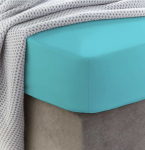 Drobės audinio paklodė su guma, 80x200x25cm