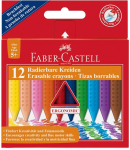 Faber-Castell Grip crayon erasable triangular, cardboard wallet of 12, Faber-Castell Grip crayon erasable triangular, cardboard wallet of 12