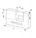 Gerda Kmt6510 A S65 Masyvinė spyna su cilindru
