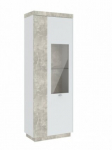 Vitrina Intermeble Siena 1D, balta/pilka