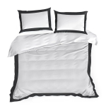 LAURA satininė patalynė su kra&scaron;teliais 220X200 70X80X2 balta+juoda
