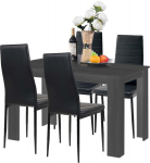 5-ių dalių valgomojo komplektas GoodHome, rudas/juodas