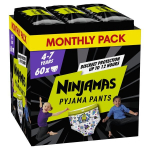 Naktinės sauskelnės - kelnaitės Pampers Ninjamas Space, 60 vnt, 17-30 kg