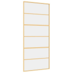Stumdomos durys auksinės 90x205cm stiklas ir aliuminis 155161