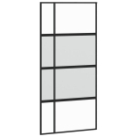 Stumdomos durys juodos 102,5x205cm stiklas ir aliuminis 155230