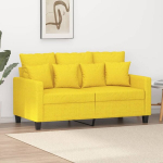 Dvivietė sofa, &scaron;viesiai geltonos spalvos, 120cm, audinys