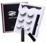 Magnetinės blakstienos su aplikatoriumi ir klijais, 3 poros