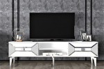 TV staliukas Kalune Design Yumedi, baltas/sidabrinis