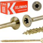 Medsraigčiai 6x200 mm, kūginiai, Torx, Klimas Wkcs 100 vnt., 100 vnt. Staliaus varžtai medžiui 6x200 mm, kūginiai, TORX, Klimas WKCS