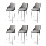 Baro kėdės rinkinys (6 vienetai) Enox - Grey, White