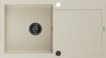 Granitinė virtuvinė plautuvė Mexen Leo su sifonu, Beige/Black