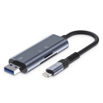 Tech-Protect UltraBoost SD|micro SD Card Reader with Lightning |USB-A Connector - Gray
