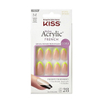 Dirbtiniai nagai Kiss Salon Acrylic French Hype, 28 vnt.