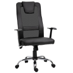 Biuro kėdė Sukiojama kėdė Reguliuojamo auk&scaron;čio Vadovo kėdė Ra&scaron;omojo stalo kėdė Ergonomi&scaron;ka PU juoda 66 x 73 x 108-118 cm