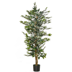 Dirbtinis fikuso medis, 150 cm auk&scaron;čio Dirbtinis medis, dirbtinis augalas, plastikinis dirbtinis augalas vazonėlyje, dirbtinis augalas, atrodantis kaip tikras, skirtas svetainei, miegamajam, biurui, sodui, moderniai dekoracijai, dovanai
