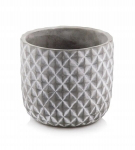 "Ethno" pilkas apvalus betoninis 14 cm vazonas