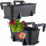 Balkono gėlių vazonų dėžučių laikiklių rinkinys 40+60cm