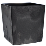 Gėlių vazonas Gėlių vazonas 19 cm dangtelis su gėlių stovu, plastikinis juodas