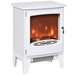 HOMCOM LED elektrinis židinys Stovintis židinys Krosnelė su liepsnos efektu 900/1800 W Metalas ABS plastikas Stiklas Balta 39 x 26 x 54,8 cm, balta