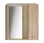 Veidrodinė spintelė su LED ap&scaron;vietimu, 60x60x14 cm, ZOJA, de&scaron;inė, platininis ąžuolas