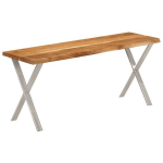 Suoliukas su gyvu kra&scaron;tu, 105cm, akacijos medienos masyvas