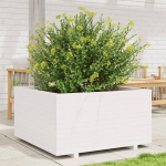 Sodo lovelis, baltas, 90x90x49,5cm, pu&scaron;ies medienos masyvas