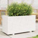 Sodo lovelis, baltas, 90x40x49,5cm, pu&scaron;ies medienos masyvas