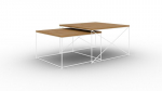 2-ių kavos staliukų komplektas ADRK Furniture Licco, rudas/baltas