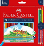 Faber-castell pie&scaron;tukinės kreidelės "pilies" kolekcija, 24 spalvos