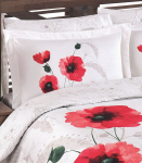 Premium satino pagalvės užvalkalas Gelincik Red 50x70 cm
