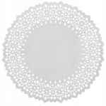Dekoratyvinės apvalios popierinės servetėlės, 25 cm., 12 vnt.