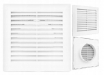 Baltos vėdinimo grotelės su tinkleliu T61 170x170 fi100, 170x170mm