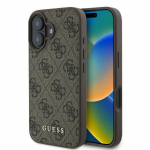 Guess 4G Classic iPhone 16 dėklas - rudos spalvos