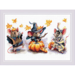 Siuvinėjimo kryželiu rinkinys Riolis. Spooky Mouse Trio 30x21 RIOL2241