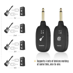 Muzikos instrumentų priedai, belaidė gitarų sistema, 4 kanalų elektrinių instrumentų siųstuvas/imtuvas