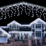 GIRLIANDA VARVEKLIS SU BLYKSTĖS FUNKCIJA &scaron;alta balta 1000 LED apie 25m
