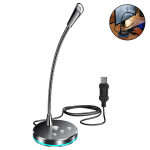 Mikrofonai, Plug & Play USB mikrofonas podcast'ams, studijinis įra&scaron;ymas, su nutildymo mygtuku ir LED, juodas