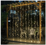 Happy People Girlianda užuolaida 300 LED 3x3 m su nuotolinio valdymo pultu, &scaron;iltai balta