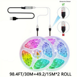 30m 5V LED Juostos Rinkinys RGB, USB Valdymas, 20M / 65,6FT