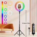 10 Colių RGB Lempa Su Stalu Telefono Filmavimui