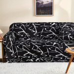 1 vnt. Geometrinio Ra&scaron;to Sofa Pieno &Scaron;ilko Užtiesalas,  Juoda